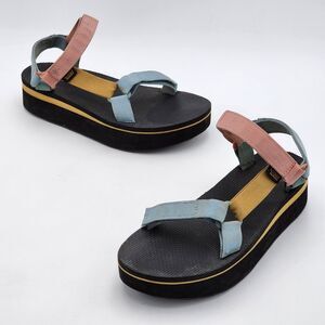 Teva Flatform Universal Sandal Platform Light Multi Pastels Colorblock Size 10